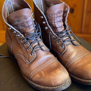 Red wing Iron Ranger boots.